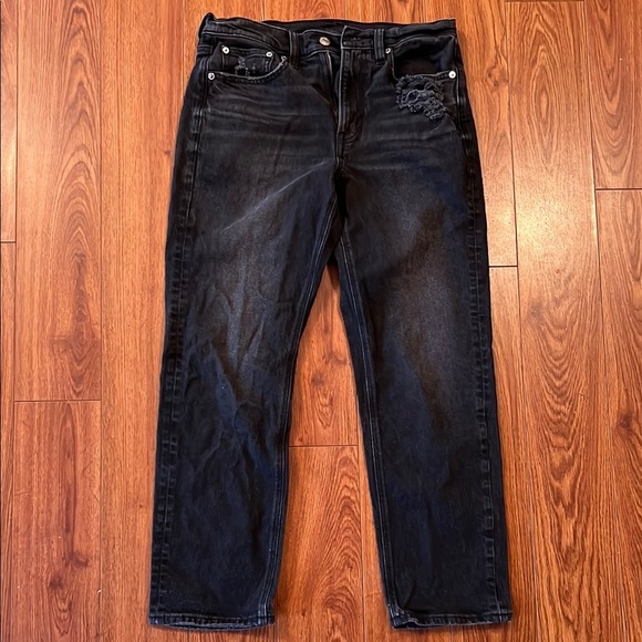 American Eagle Black Distressed Jeans - Picture 1 of 6